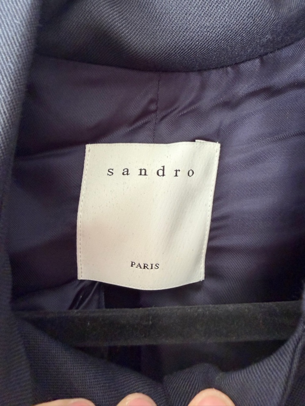 Sandro Women's Navy Trench Coat - Picture 3 of 8